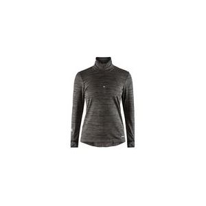 Craft - Grid Halfzip - Shirt - Zwart - Dames - Lange Mouwen