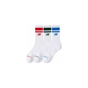 Socks New Balance Unisex Everyday Stripe Midcalf White (3 Pack)-Schoenmaat 43 - 46
