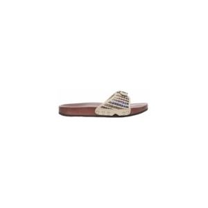 Scholl - Pescura - Slipper - Khaki Chocolate - Raffia - Leer