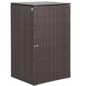 Polyrotan Containerombouw - Kliko ombouw - Deksel en Slot - 240 liter - Bruin