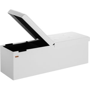 Casaria - Zitbank met Opbergruimte - Wit - Kunstleer - 130L