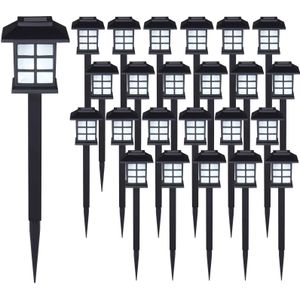 LED solarlampjes set van 24 zwart