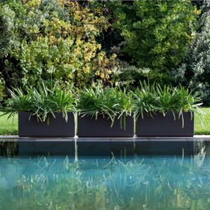 Bloempot Ethica Set van 4 Antraciet plastic 80x36x36cm