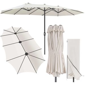 Kingsleeve Dubbele Parasol XXL - 460x270 cm met Zwengel – Beige