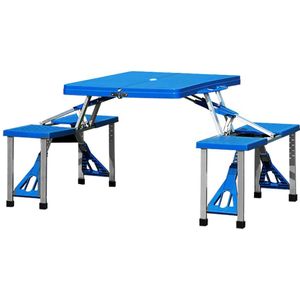Deuba - Campingtafel - Aluminium - Blauw - Inklapbaar - 4 Zitplaatsen