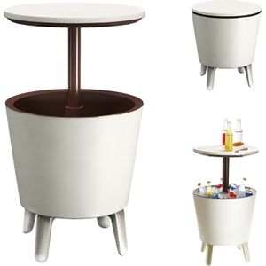 Keter - Coolbar - Bijzettafel - Wit-Bruin - 30L - Inclusief Koelfunctie