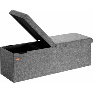 Casaria - Zitbank met Opbergruimte - Donkergrijs - Linnen Look - 131L
