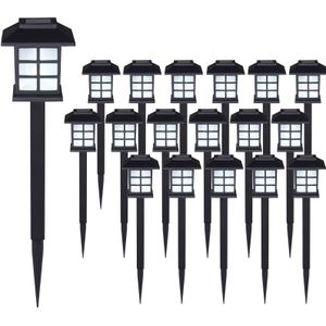 LED solarlampjes set van 18 zwart