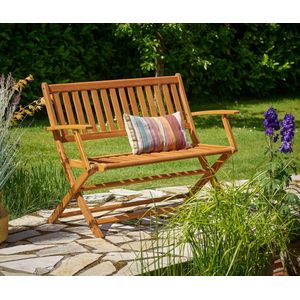 Casaria - Tuinbank - Eucalyptushout - 2-zits - Weerbestendig - Opvouwbaar