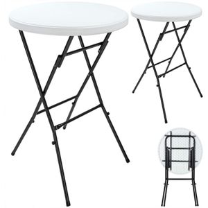 Casaria - Statafel - 2 Stuks Ø 72 cm - Wit - Inklapbaar