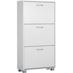 Casaria - Schoenenkast - Wit - 3 Kleppen - 115x60x24cm - 18 Paar Schoenen