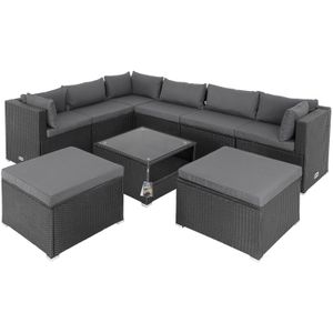 Polyrotan Hoeklounge XXL Zwart/Antraciet