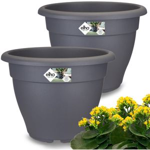 Bloempot set van 2 antraciet 35x26cm 118L