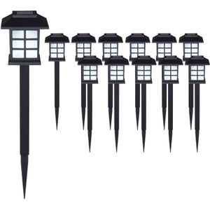 LED Solarlampen Set van 12 Zwart