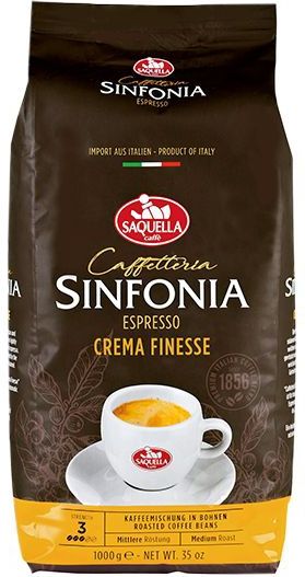SAQUELLA Caffetteria Sinfonia Caffè Crema Finesse, 1000g ganze Bohne, 1 von FROG.coffee