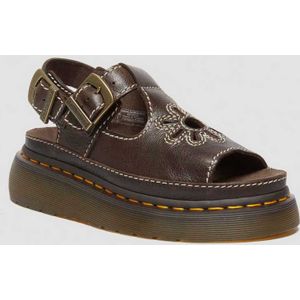 Dr. Martens Dunnet Flower Full Grain Leder Sandalen in Braun, Größe: 42
