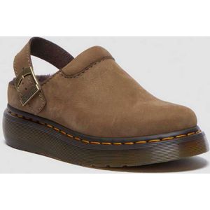 Dr. Martens Laketen Mit Kunstpelzfutter Plateau Mules in Grün, Größe: 38