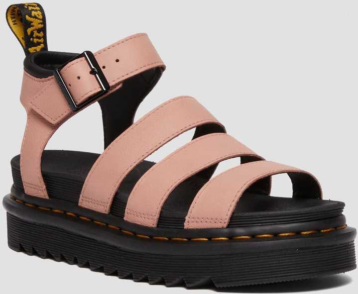 Dr. Martens Blaire Pisa Leder Plateau Riemensandalen in Rosa, Größe: 36
