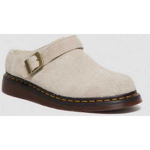 Dr. Martens Isham Faux Shearling Lined Wildleder Mules in Creme, Größe: 44