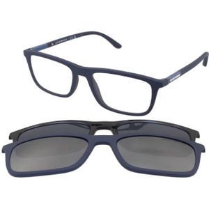 Emporio Armani - Clip Zonnebril - Blauw - Acetaat - Rechthoekig Montuur