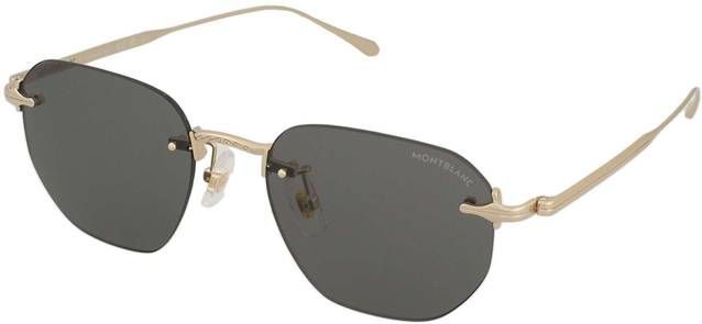 Montblanc - MB0405S - Zonnebril - Goud - Metaal - Grijs