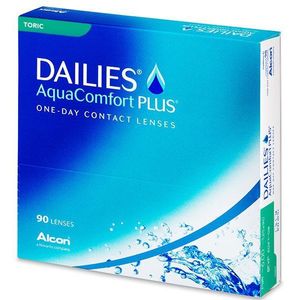 Dailies AquaComfort Plus Toric (90 lenzen) Sterkte: -2.50, BC: 8.80, DIA: 14.40, cilinder: -1.25, as: 10°