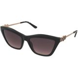 Rechthoekige Zonnebril - Glanzend Zwart - Plastic - UVA/UVB Bescherming