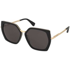 Max Mara - MM0136 Miller-5 - Zonnebril - Zwart - Acetaat - Geometrisch