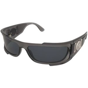 Versace - Rechthoekige Zonnebril - Zwart - Kunststof