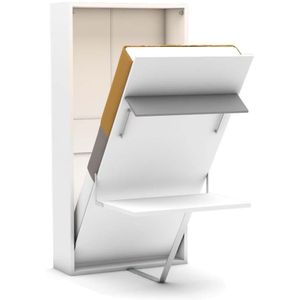 Eenpersoons opklapbed met  bureau - Happy - grijs - Koudschuim matras HR60 - tot 120 KG