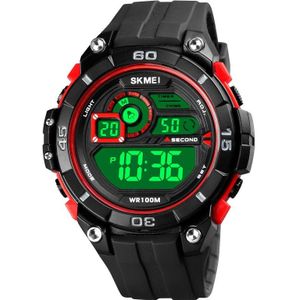 SKMEI 1756 Dual Time Countdown Wekker Mannen Sport Lichtgevend Elektronisch Horloge (Rood)