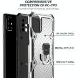 Voor Samsung Galaxy A71 Cool Armor PC + TPU Shockproof Case met 360 graden rotatieringhouder(Zilver)