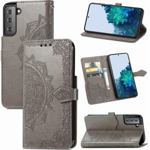 Voor Samsung Galaxy S30 Mandala Bloem relif horizontale flip lederen case met houder & drie kaarten slots & portemonnee & lanyard(grijs)
