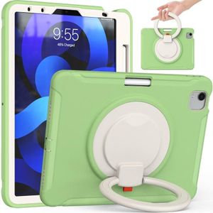 Shocproof siliconen + pc-beschermhoes met 360 graden rotatie opvouwbare handvat grip houder & pen slot voor iPad Air 4 10.9 / PRO 11 2021/2020 / 2018 (Matcha groen)