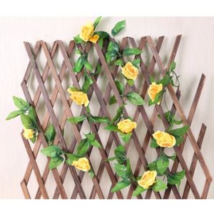 Simulatie van rotan bloemen-kunstbloemen Fake simulatie Champagne Rose Ivy Vine ophangingen slingers voor huis bruiloft decoratie  lengte: 2.5 m  willekeurige kleur levering