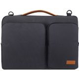 Nylon waterdichte laptop handtas tas voor 15-15.6 inch laptops met kofferbak trolley riem (zwart)
