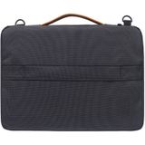 Nylon waterdichte laptop handtas tas voor 15-15.6 inch laptops met kofferbak trolley riem (zwart)