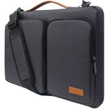 Nylon waterdichte laptop handtas tas voor 15-15.6 inch laptops met kofferbak trolley riem (zwart)