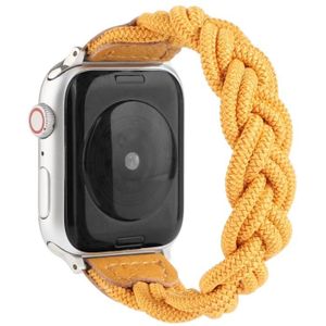 Elastische geweven horlogeband voor Apple Watch Series 6 & SE & 5 & 4 44mm / 3 & 2 & 1 42mm  Lengte:150mm(Geel)