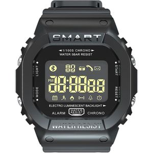 EX16T 1 21 inch LCD-scherm slimme horloge 50m waterdicht  ondersteuning stappenteller/oproep herinnering/Motion monitoring/remote camera (zwart)