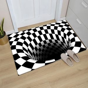 3D Geometric Stereo Trap Vision Living Room Bedroom Carpet  Size: 40x60cm(Rectangular Trap A)