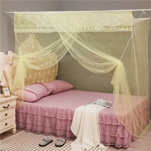 Single-door Mosquito Net Square Dak voor Home Student Dormitory  Grootte: 1.5x2.0x1.8 Meter (Geel)