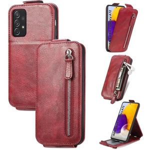 Voor Samsung Galaxy A72 5G / 4G ritsje Wallet Vertical Flip Leather Phone Case