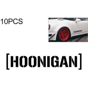 10 stuks HOONIGAN auto sticker vinyl auto venster decal (zwart)