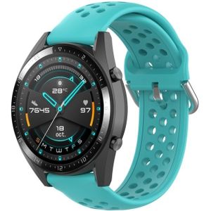 Voor Huawei Watch GT 46mm / 42mm / GT2 46mm 22mm Clasp Solid Color Sport Polsband Watchband (Mint Green)