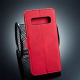 Dg. MING retro olie kant horizontale flip case voor Galaxy S10 Plus  met houder & kaartsleuven & portemonnee (rood)