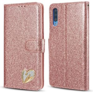 For Samsung Galaxy A70/A50 Glitter Powder Love Leather Phone Case(Pink)