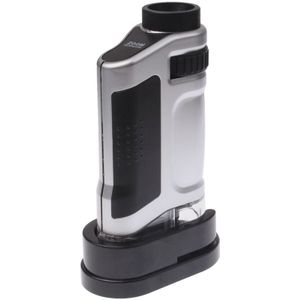 20 x - 40 X vergroting Zoom Lens zak microscoop met LED Light(Silver)