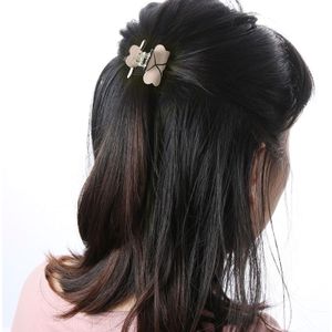 Mode vrouwen haar klauw elegante mini eenvoudige kleurrijke Bun haaraccessoires (beige)