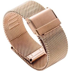 22mm 304 Stainless Steel Double Buckles Replacement Strap Watchband(Rose Gold)